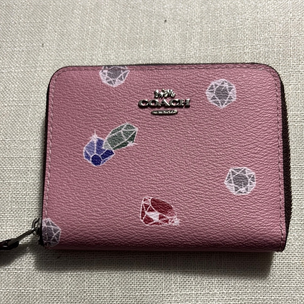 Coach Pink Wallet with Gemstone Design